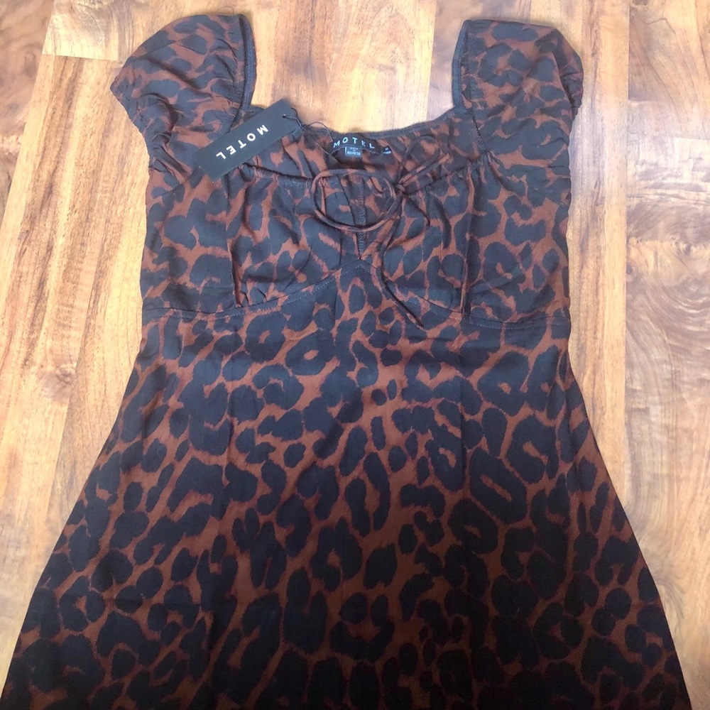 Motel Rocks Leopard Babydoll Dress